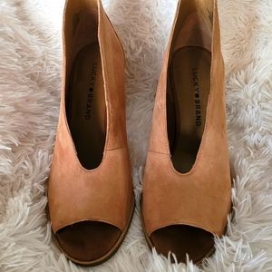 Lucky Brand Joel Macaroon Suede Slip On Booties 7M